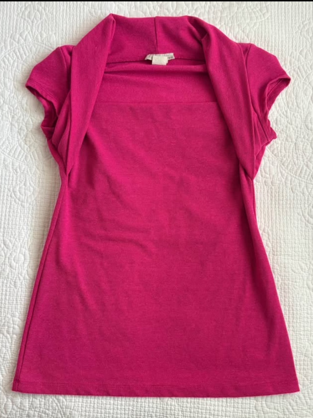 Vintage 90s Sirens Brand Pink Shimmer Cap Sleeve Layered Tee